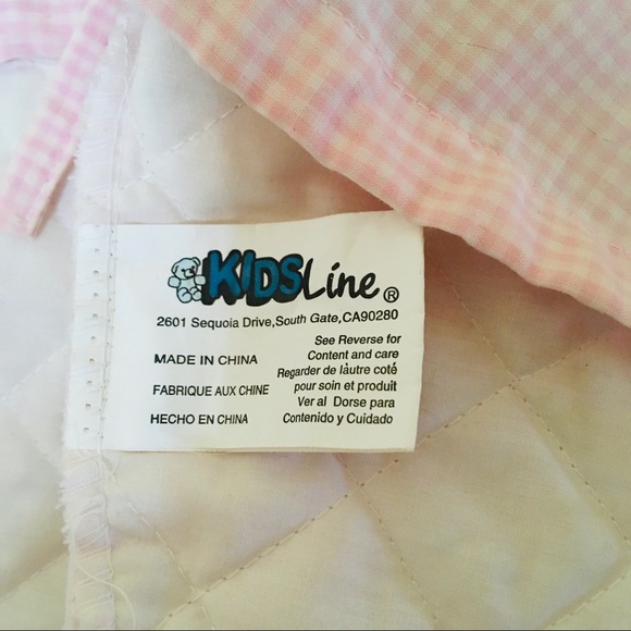 BOGO KidsLine TWO 2 pink checked basket liners - Picture 4 of 7